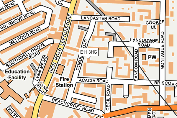 E11 3HG map - OS OpenMap – Local (Ordnance Survey)