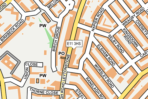 E11 3HS map - OS OpenMap – Local (Ordnance Survey)