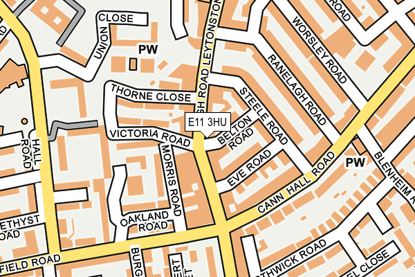 E11 3HU map - OS OpenMap – Local (Ordnance Survey)