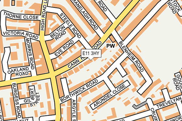 E11 3HY map - OS OpenMap – Local (Ordnance Survey)