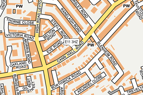E11 3HZ map - OS OpenMap – Local (Ordnance Survey)