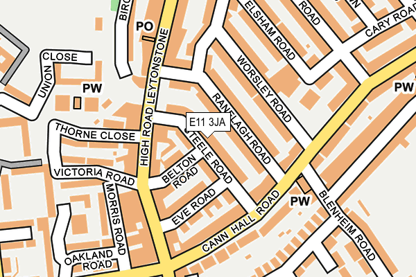 E11 3JA map - OS OpenMap – Local (Ordnance Survey)