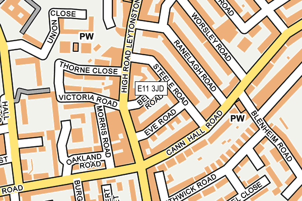 E11 3JD map - OS OpenMap – Local (Ordnance Survey)