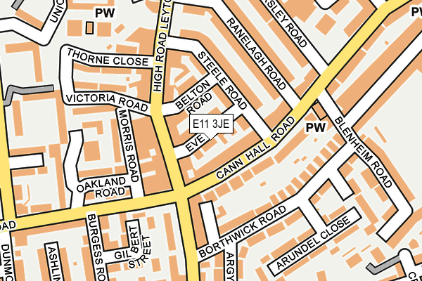 E11 3JE map - OS OpenMap – Local (Ordnance Survey)