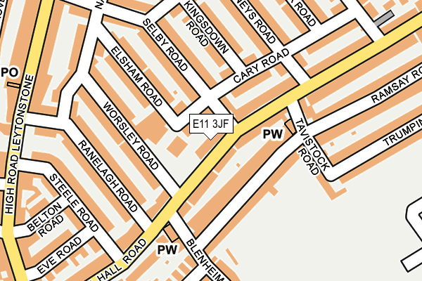 E11 3JF map - OS OpenMap – Local (Ordnance Survey)