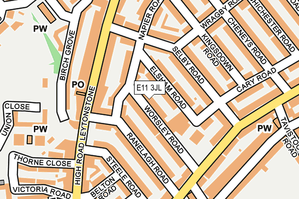 E11 3JL map - OS OpenMap – Local (Ordnance Survey)