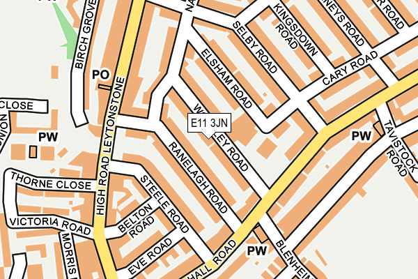 E11 3JN map - OS OpenMap – Local (Ordnance Survey)