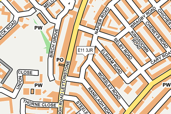 E11 3JR map - OS OpenMap – Local (Ordnance Survey)