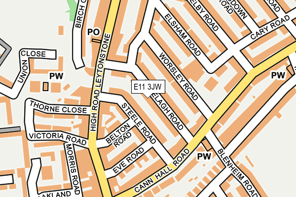 E11 3JW map - OS OpenMap – Local (Ordnance Survey)