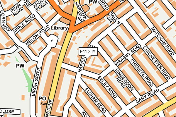 E11 3JY map - OS OpenMap – Local (Ordnance Survey)