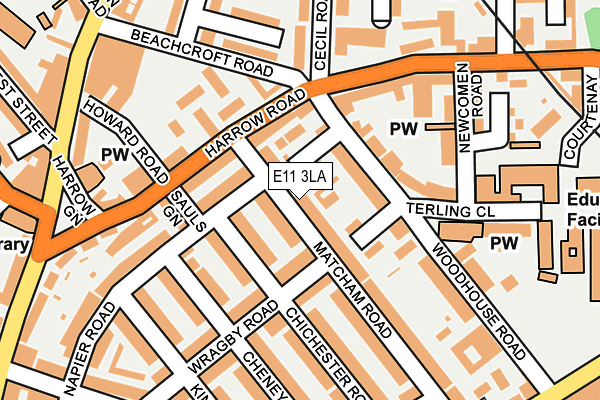 E11 3LA map - OS OpenMap – Local (Ordnance Survey)