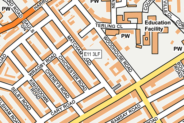 E11 3LF map - OS OpenMap – Local (Ordnance Survey)