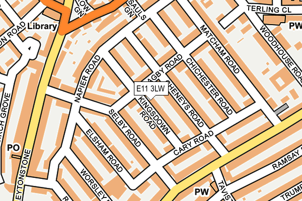 E11 3LW map - OS OpenMap – Local (Ordnance Survey)