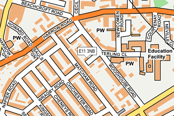 E11 3NB map - OS OpenMap – Local (Ordnance Survey)