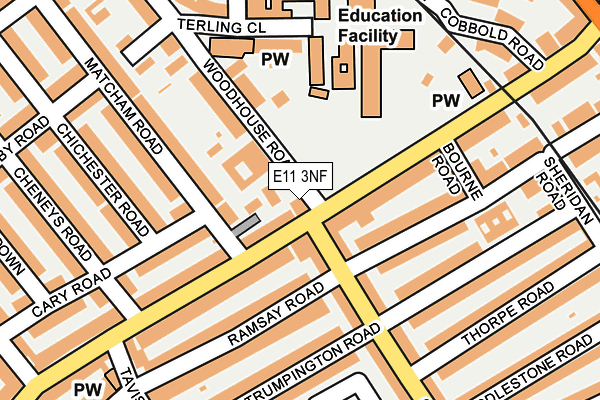 E11 3NF map - OS OpenMap – Local (Ordnance Survey)
