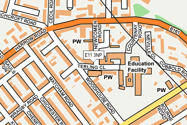 E11 3NP map - OS OpenMap – Local (Ordnance Survey)