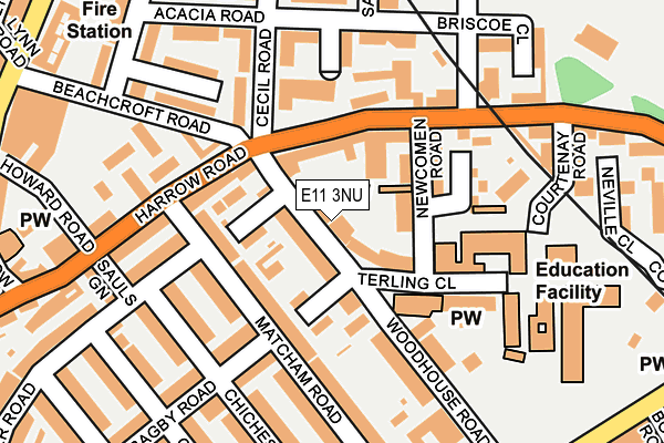E11 3NU map - OS OpenMap – Local (Ordnance Survey)