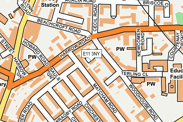 E11 3NY map - OS OpenMap – Local (Ordnance Survey)