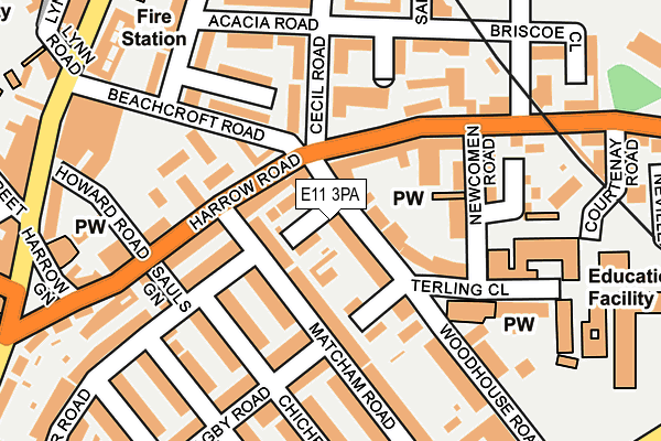 E11 3PA map - OS OpenMap – Local (Ordnance Survey)