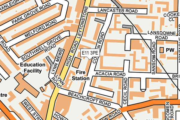 E11 3PE map - OS OpenMap – Local (Ordnance Survey)