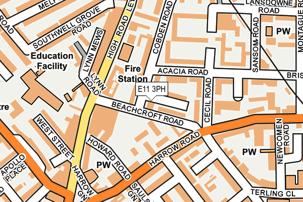 E11 3PH map - OS OpenMap – Local (Ordnance Survey)