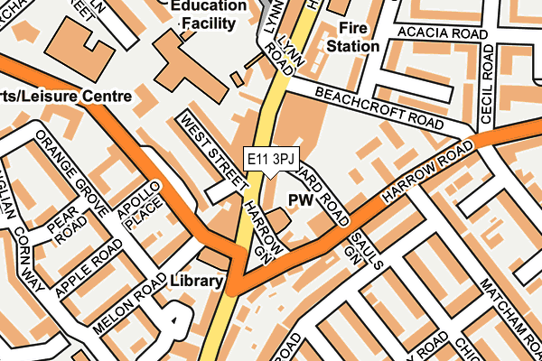 E11 3PJ map - OS OpenMap – Local (Ordnance Survey)