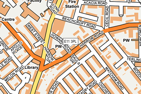 E11 3PL map - OS OpenMap – Local (Ordnance Survey)