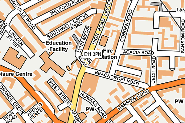 E11 3PN map - OS OpenMap – Local (Ordnance Survey)