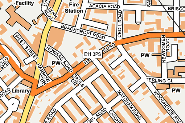 E11 3PS map - OS OpenMap – Local (Ordnance Survey)