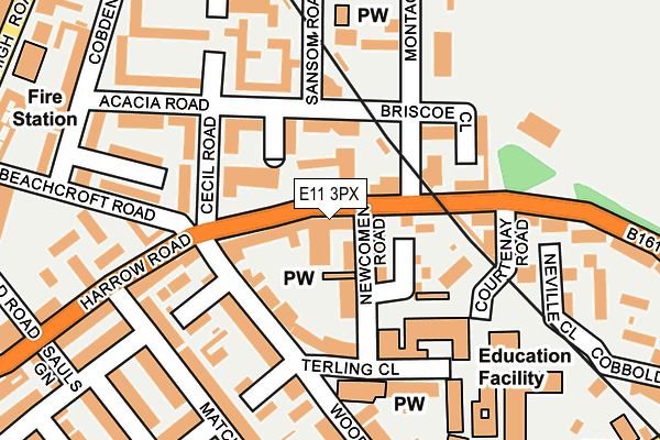 E11 3PX map - OS OpenMap – Local (Ordnance Survey)