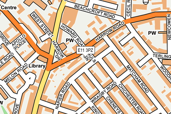 E11 3PZ map - OS OpenMap – Local (Ordnance Survey)