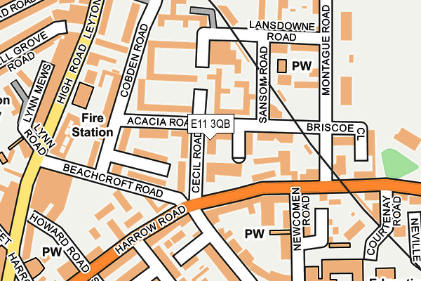 E11 3QB map - OS OpenMap – Local (Ordnance Survey)