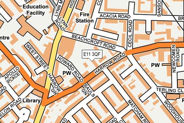 E11 3QF map - OS OpenMap – Local (Ordnance Survey)