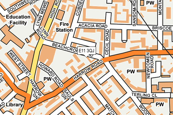 E11 3QJ map - OS OpenMap – Local (Ordnance Survey)