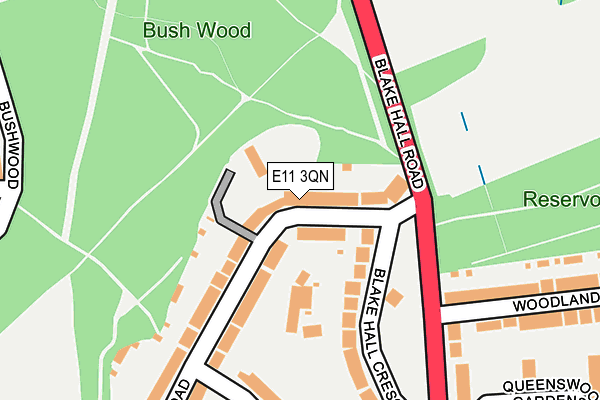 E11 3QN map - OS OpenMap – Local (Ordnance Survey)