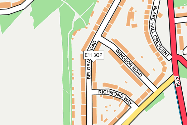E11 3QP map - OS OpenMap – Local (Ordnance Survey)