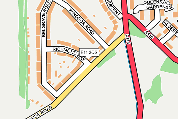 E11 3QS map - OS OpenMap – Local (Ordnance Survey)