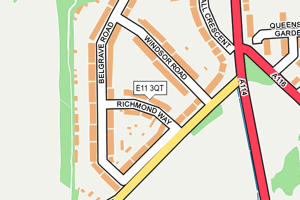 E11 3QT map - OS OpenMap – Local (Ordnance Survey)