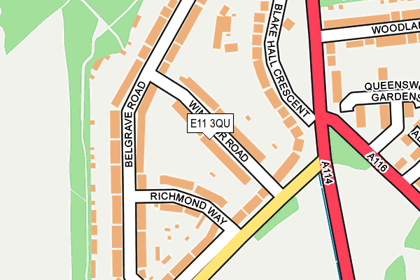 E11 3QU map - OS OpenMap – Local (Ordnance Survey)