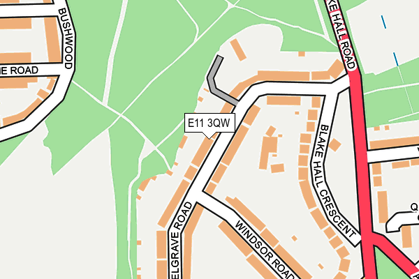 E11 3QW map - OS OpenMap – Local (Ordnance Survey)