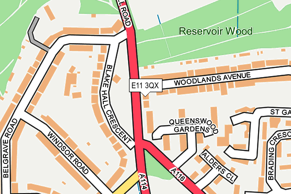 E11 3QX map - OS OpenMap – Local (Ordnance Survey)