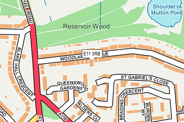 E11 3RB map - OS OpenMap – Local (Ordnance Survey)