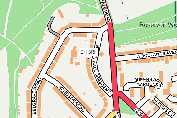E11 3RH map - OS OpenMap – Local (Ordnance Survey)
