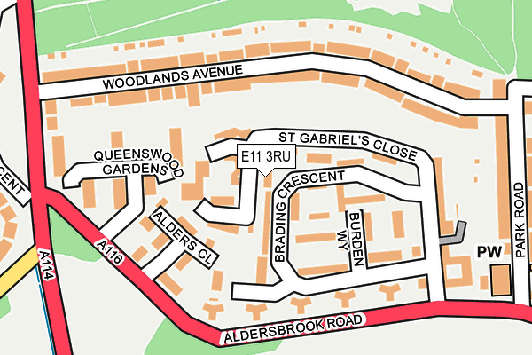 E11 3RU map - OS OpenMap – Local (Ordnance Survey)