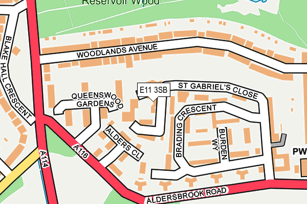 E11 3SB map - OS OpenMap – Local (Ordnance Survey)