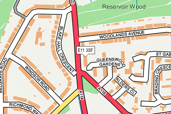 E11 3SF map - OS OpenMap – Local (Ordnance Survey)