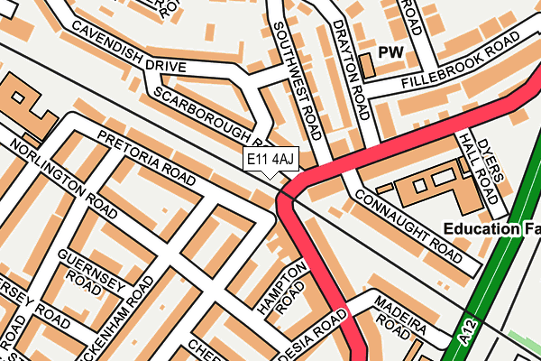 E11 4AJ map - OS OpenMap – Local (Ordnance Survey)