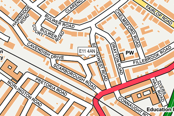 E11 4AN map - OS OpenMap – Local (Ordnance Survey)