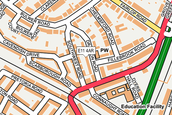 E11 4AR map - OS OpenMap – Local (Ordnance Survey)