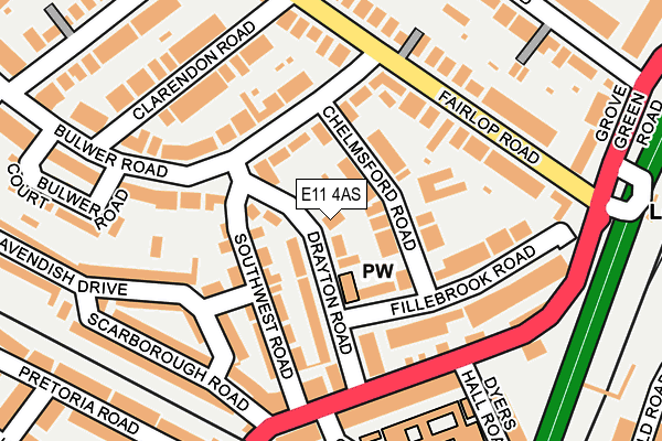 E11 4AS map - OS OpenMap – Local (Ordnance Survey)